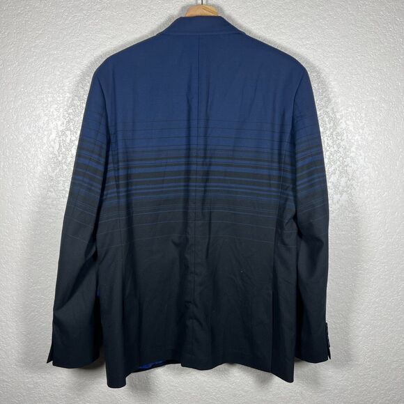 Robert Graham Mens Blazer 40 Classic Fit Wool Striped Ombre Sport Coat Navy - Picture 10 of 13